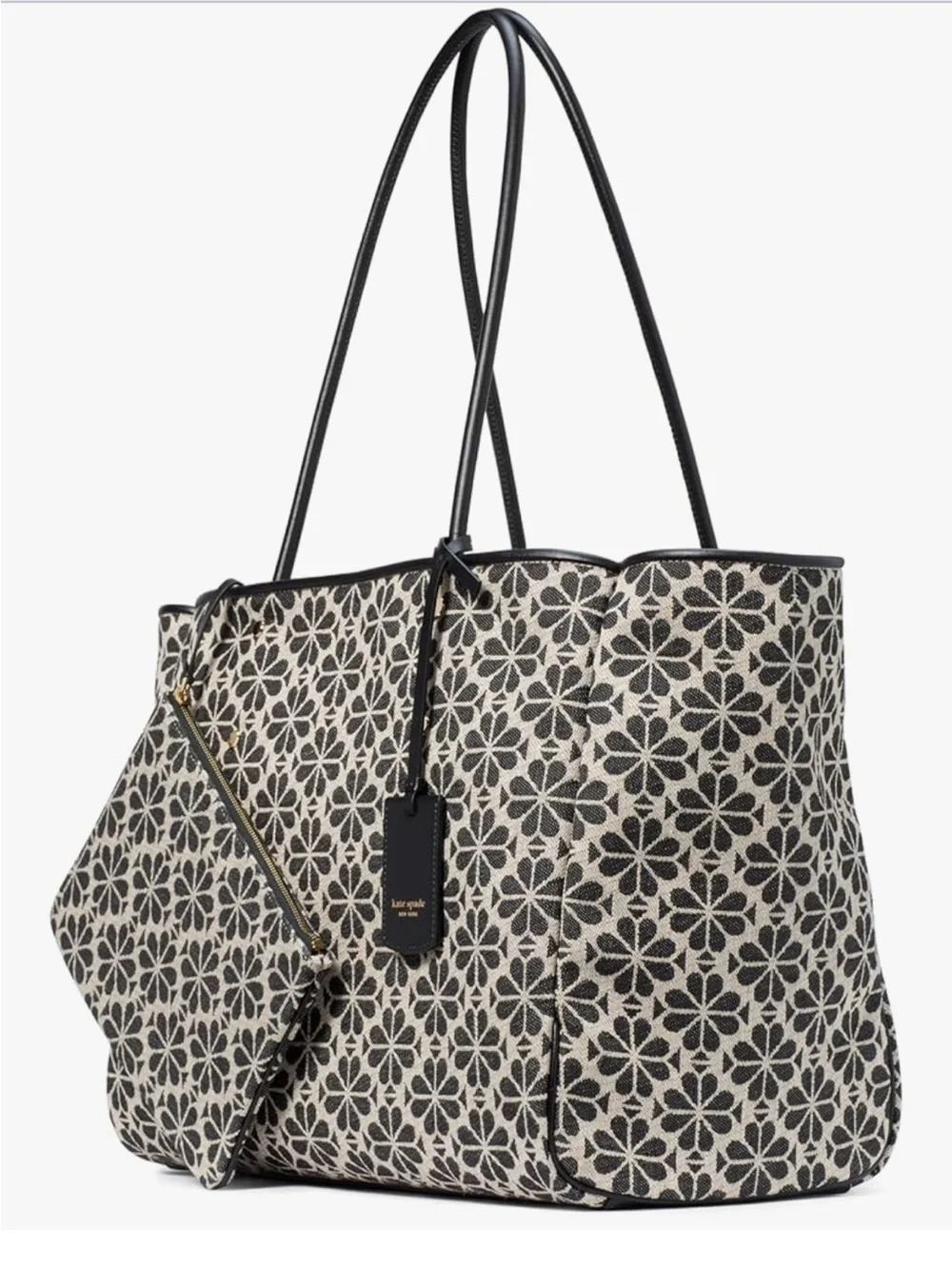 kate spade Sand Multi Spade Flower Jacquard Large Everything Tote w/ Wristlet